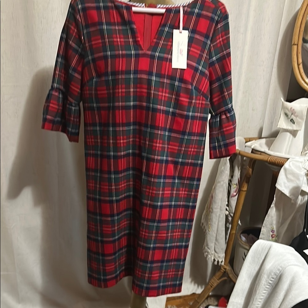 Vineyard Vines Red and Blue Plaid Dress